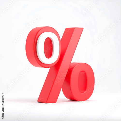 Visually appealing 3D rendering of a zero percent symbol, ideal for showcasing promotions, offers, and significant savings.