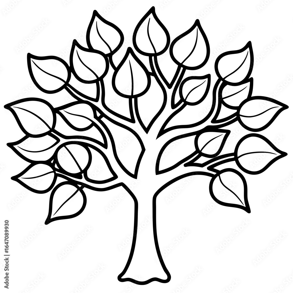 Obraz premium Fig Tree line art vector