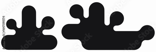 Modern black and white blob vector shapes – Great for logo design, product packaging, or stylish visual branding.