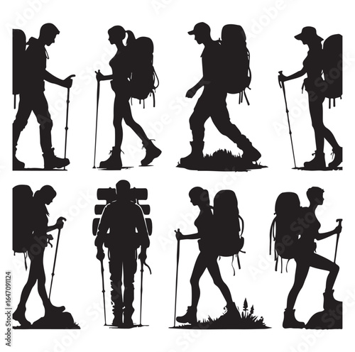 Male and female hiker set