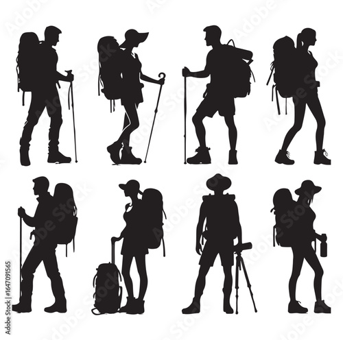 Male and female hiker set