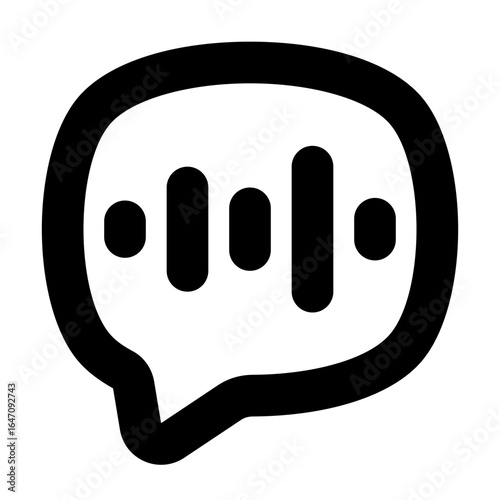 Bold Chat Bubble Audio Icon