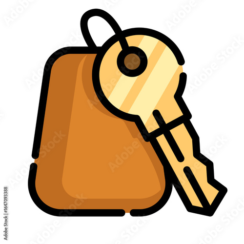 Key and Tag Icon A Simple Illustration for Security, Access, and Identification Concepts