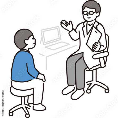 Doctor Consulting with Patient Medical Exam, Health Checkup, and Healthcare Discussion
