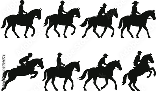 Horse Riding Silhouette Collection
