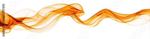 Abstract orange flowing shapes on white background