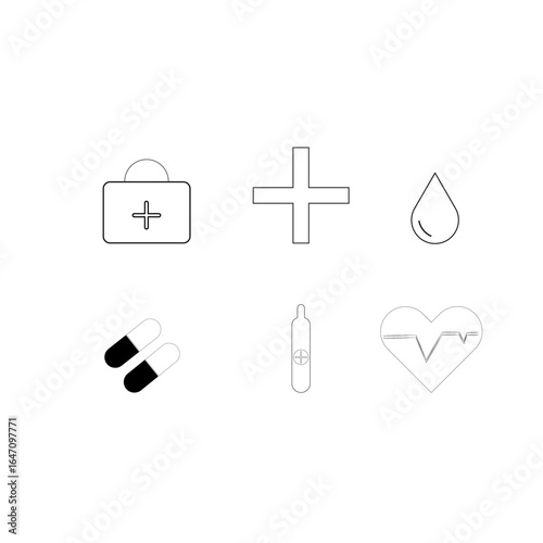 medical icons set