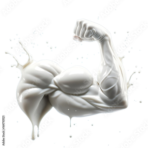  Muscular Arm Made of Milk Splash PNG
