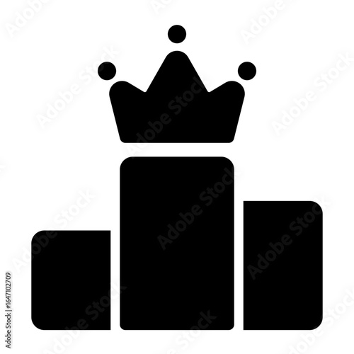 Winning Podium With Crown Icon