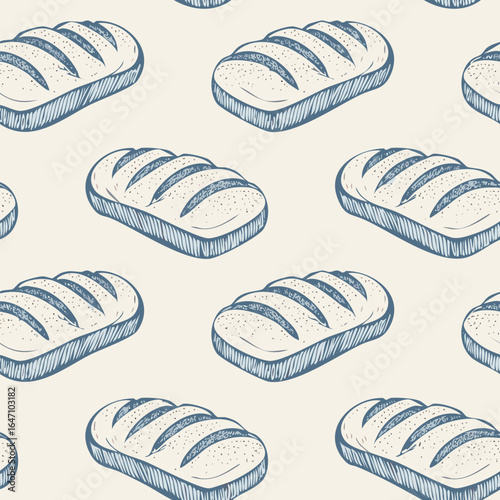 Breads Hand Draw Sketch Pattern Background