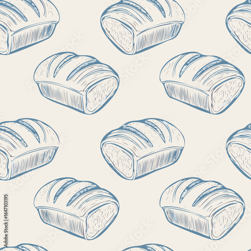 Breads Hand Draw Sketch Pattern Background