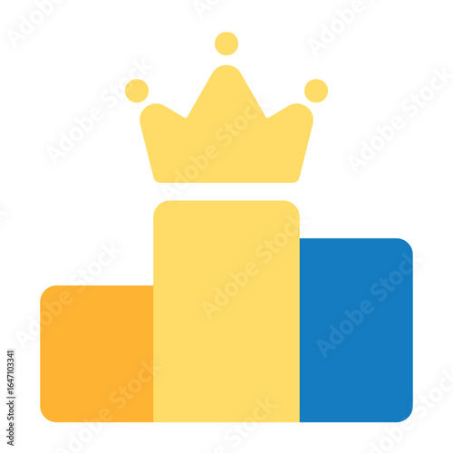 Winning Podium With Crown Icon