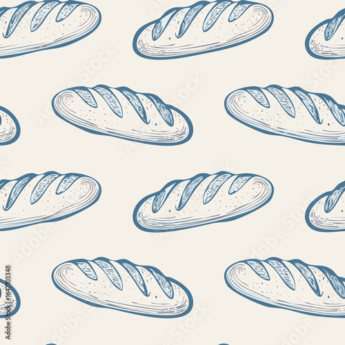Breads Hand Draw Sketch Pattern Background