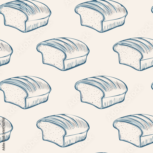 Breads Hand Draw Sketch Pattern Background