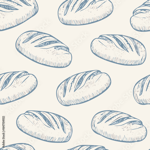 Breads Hand Draw Sketch Pattern Background