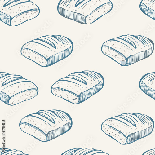 Breads Hand Draw Sketch Pattern Background