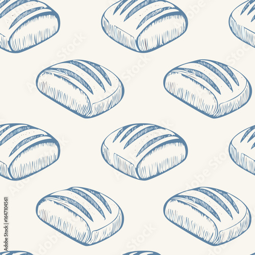 Breads Hand Draw Sketch Pattern Background