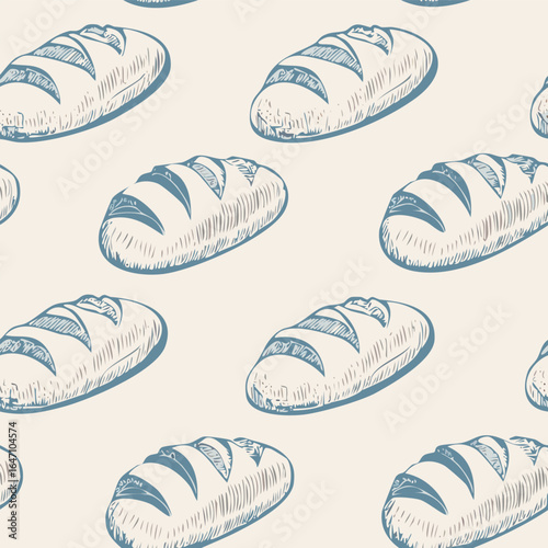 Breads Hand Draw Sketch Pattern Background