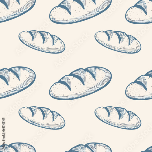 Breads Hand Draw Sketch Pattern Background