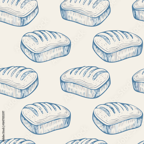 Breads Hand Draw Sketch Pattern Background