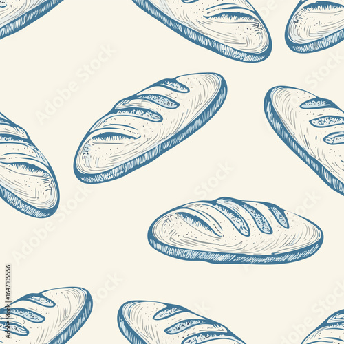 Breads Hand Draw Sketch Pattern Background