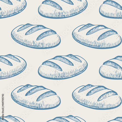 Breads Hand Draw Sketch Pattern Background