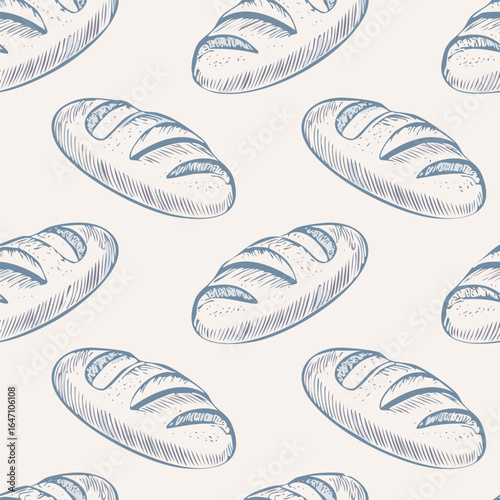 Breads Hand Draw Sketch Pattern Background