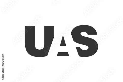 UAS logo design. Initial letter U A S bold font style for tech startups, consulting, corporate branding. Creative company name, headlines typography identity, trendy logotype.