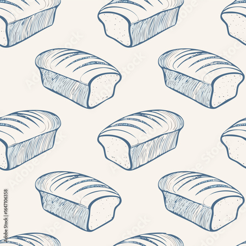 Breads Hand Draw Sketch Pattern Background