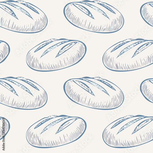 Breads Hand Draw Sketch Pattern Background