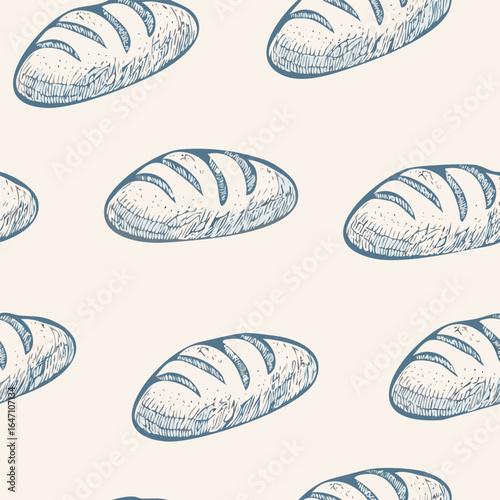 Breads Hand Draw Sketch Pattern Background