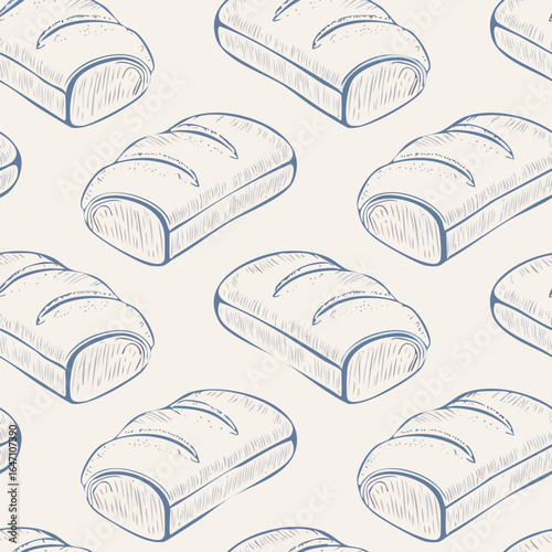 Breads Hand Draw Sketch Pattern Background