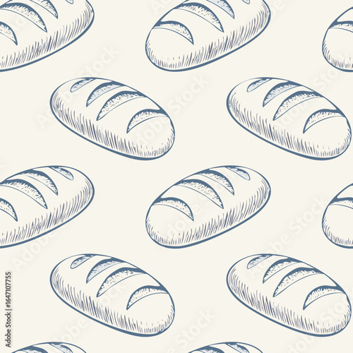 Breads Hand Draw Sketch Pattern Background