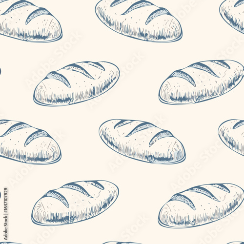 Breads Hand Draw Sketch Pattern Background