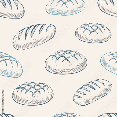 Breads Hand Draw Sketch Pattern Background