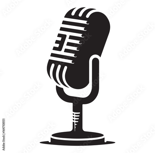 Vintage Microphone Silhouette for Media Use