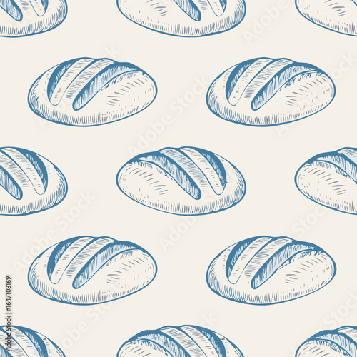 Breads Hand Draw Sketch Pattern Background