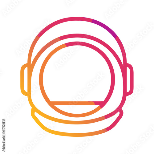 Astronaut helmet silhouette in colorful gradient design  