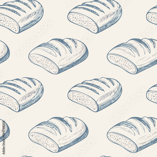 Breads Hand Draw Sketch Pattern Background