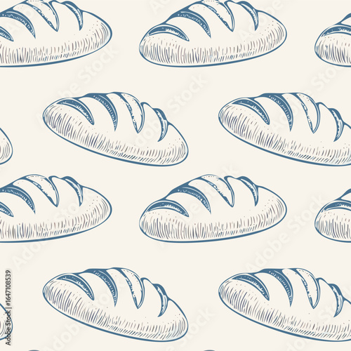 Breads Hand Draw Sketch Pattern Background
