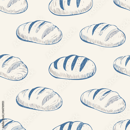 Breads Hand Draw Sketch Pattern Background