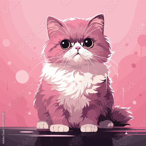 A domestic cat is sitting down on a wooden table, looking relaxed and observant of its surroundings. The cats fur is sleek and glossy, with its ears perked up. The table is sturdy and of medium height