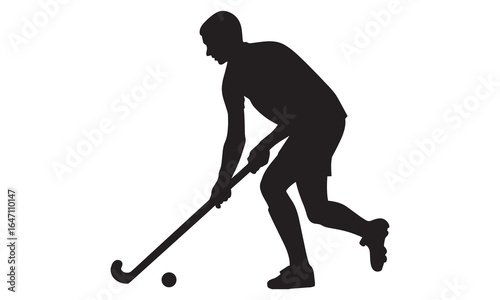 Field Hockey Player Silhouettes - Female Field Hockey Action Vector Icons