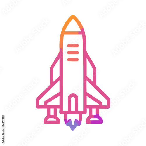 Colorful rocket icon in gradient design for space exploration theme  