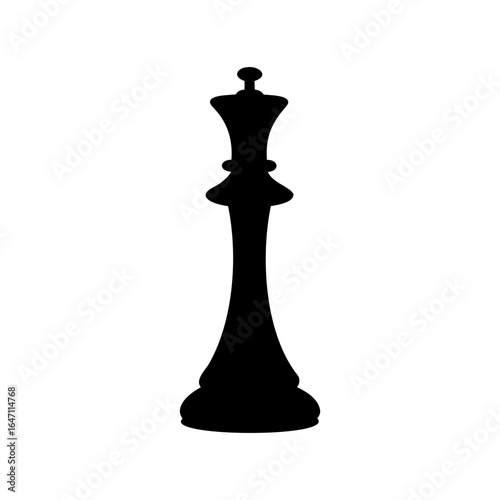 Elegant Black Queen Chess Piece Isolated on White Background for Games