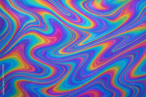 Wallpaper Mural Vibrant holographic swirls of psychedelic colors abstract background Torontodigital.ca