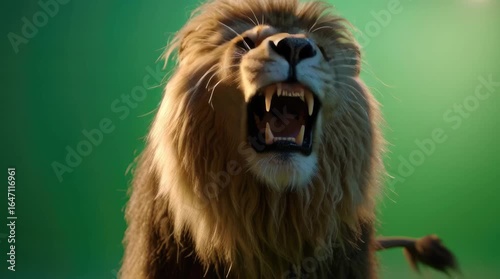 Roaring Lion on Green Screen