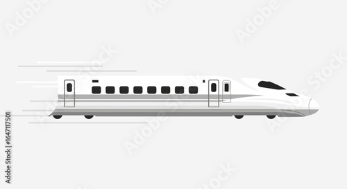 Sleek bullet train speeding towards its destination with motion blur effects