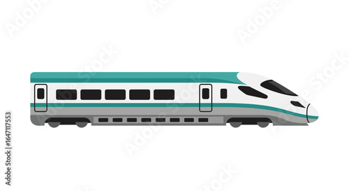 Sleek high-speed passenger train in vector format ideal for travel themes