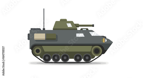 Stylized infantry fighting vehicle illustration for diverse applications